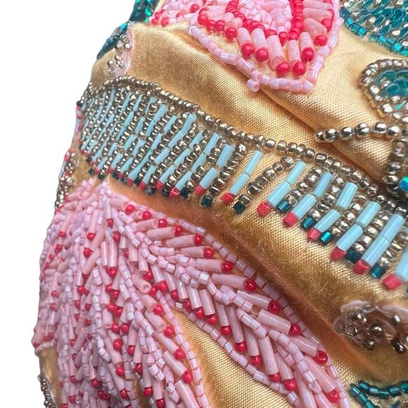 NWT Anthropologie Llani  Beaded Embellished Turban Gold Multi Botanical Hair Wra - Picture 6 of 12